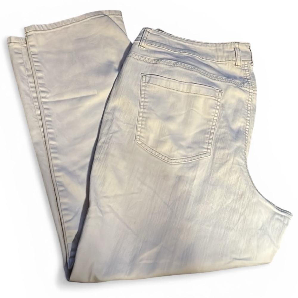 Chico’s Platinum Denim‎ Skimmer crop ivory / off white jeans Sz 3 / 16